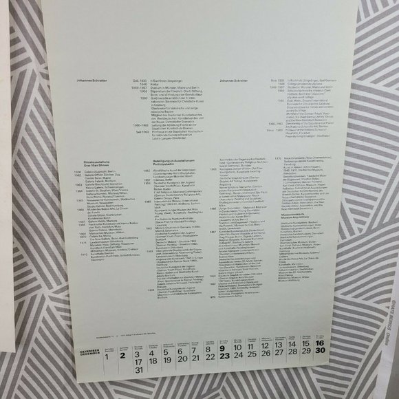 Vtg 70s Silkscreen Poster 1973 Callander page Johannes Schreiter Print Art 23x16 - Picture 3 of 12